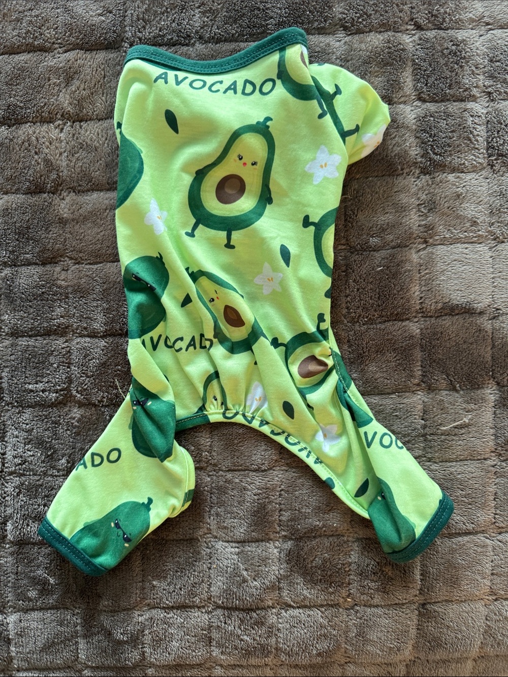 Avocado-Print Dog Pajama - Green